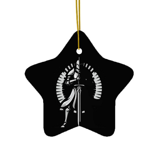 Choose Peaceful Battle | Serene Warrior Design Ceramic Ornaments