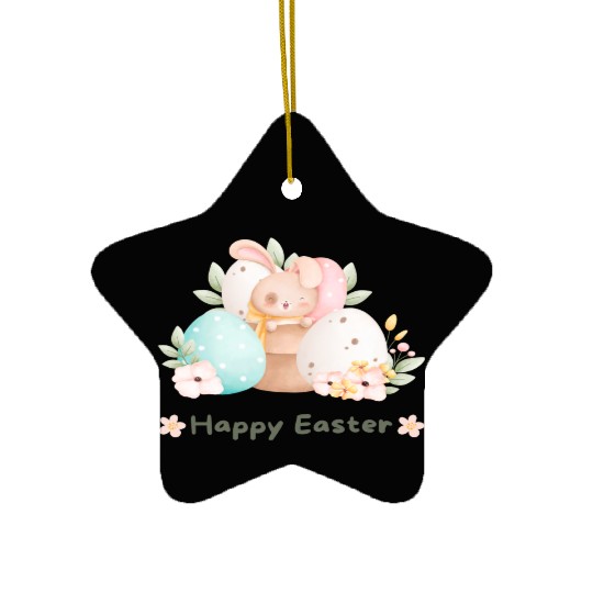 happy Easter Ceramic Ornaments