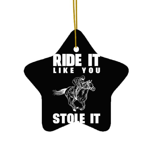 Funny Kentucky derby horse racing jockey Ceramic Ornaments