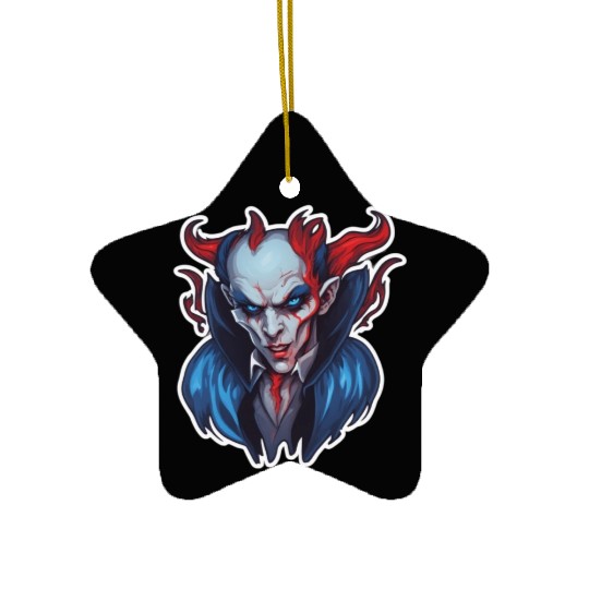 dark shadows: Horned Vampire Ceramic Ornaments