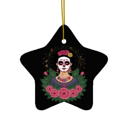 Frida Kahlo Day of the Dead Ceramic Ornaments
