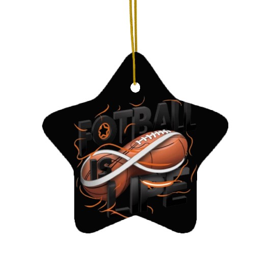 "Eternal Passion: Football is Life" Ceramic Ornaments