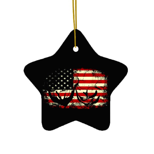 Arm Wrestling USA Flag Armwrestlings Ceramic Ornaments