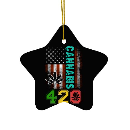 Amusing 420 American Herb Weed Marijuana Design Ceramic Ornaments