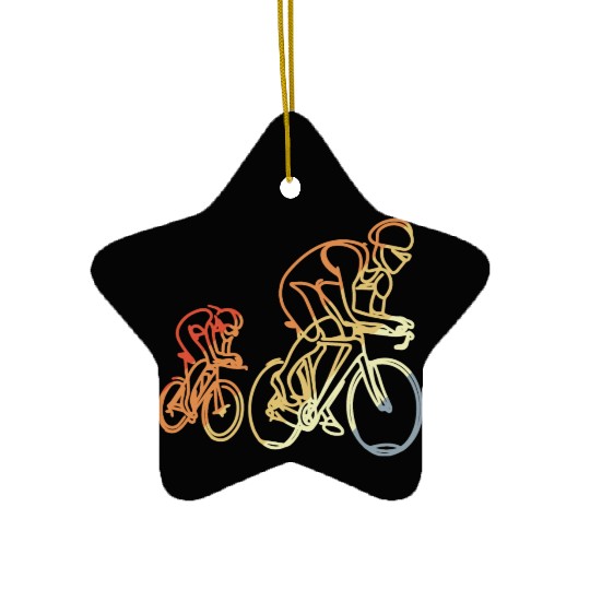 Cycling Retro Style Ceramic Ornaments