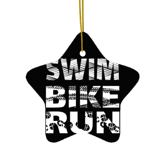 Triathlon Swim Bike Run Athleten Ceramic Ornaments