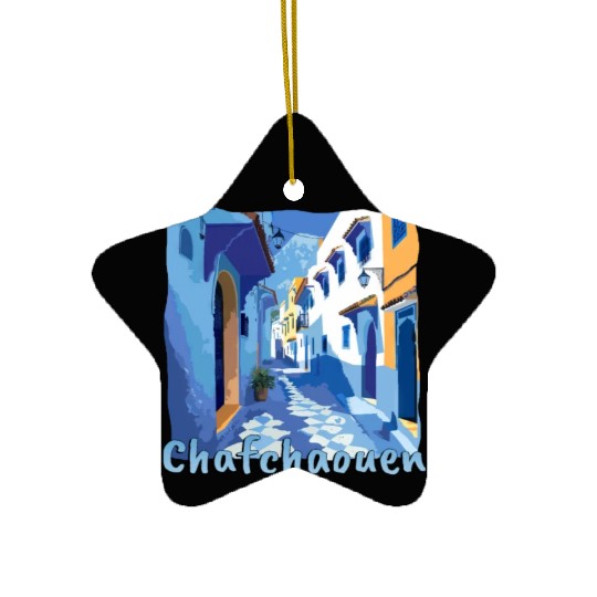 Chefchaouen Morocco Blue City Old Town Ceramic Ornaments