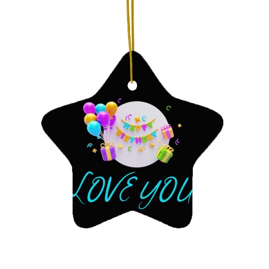 FAMILY - LOVE YOU Ceramic Ornaments