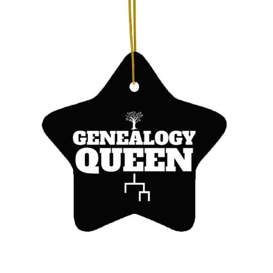 Genealogy Queen Family Lineage Women's Genealogist Ceramic Ornaments