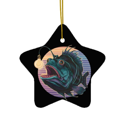 Anglerfish Vintage for Men Women Kid Fish Lover Ceramic Ornaments