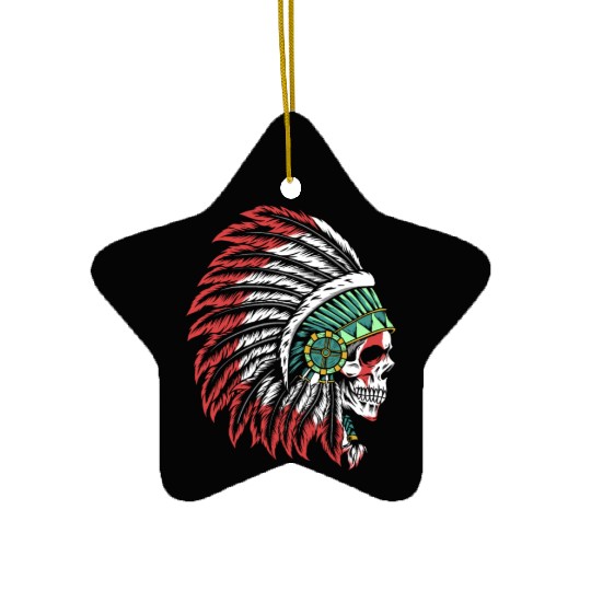 Indigenous Native American Skull Skull Head Ceramic Ornaments