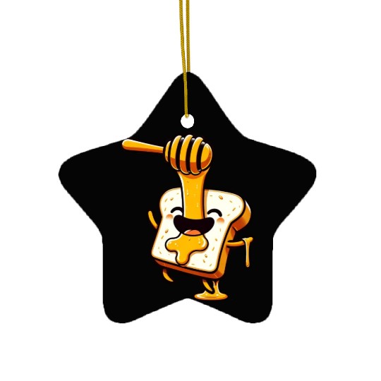 Toast with Honey Beekeeper Bee Honey Ceramic Ornaments