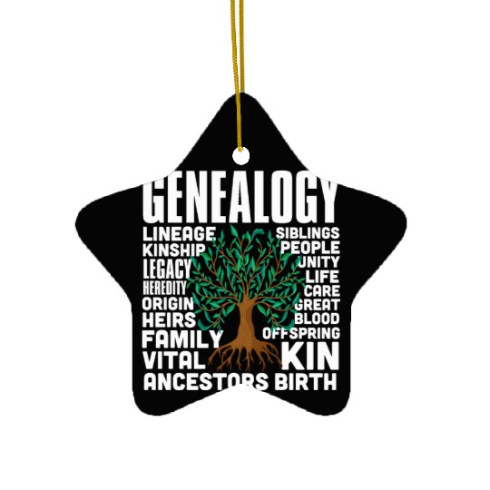 Genealogy Word Cloud Family Ancestry Genealogist Ceramic Ornaments