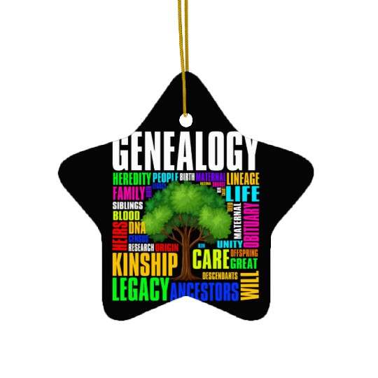 Genealogy Word Cloud Family Ancestry Genealogist Ceramic Ornaments