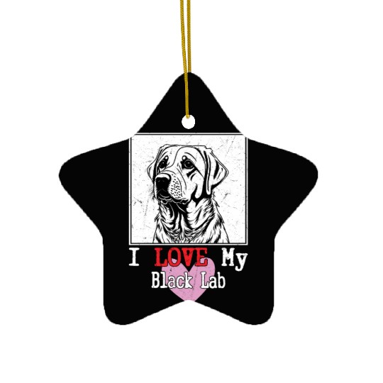 I Love My Black Lab Owner Labrador Retriever Ceramic Ornaments