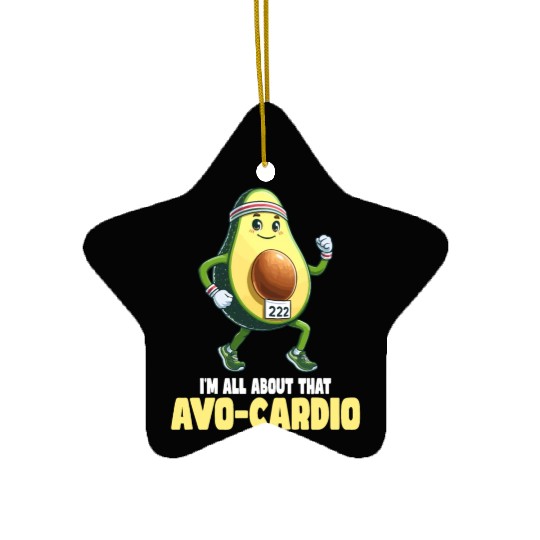All About That Avo-Cardio Fun Run Ceramic Ornaments
