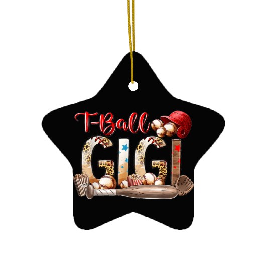 Leopard T-ball Gigi For Baseball Lover Ceramic Ornaments