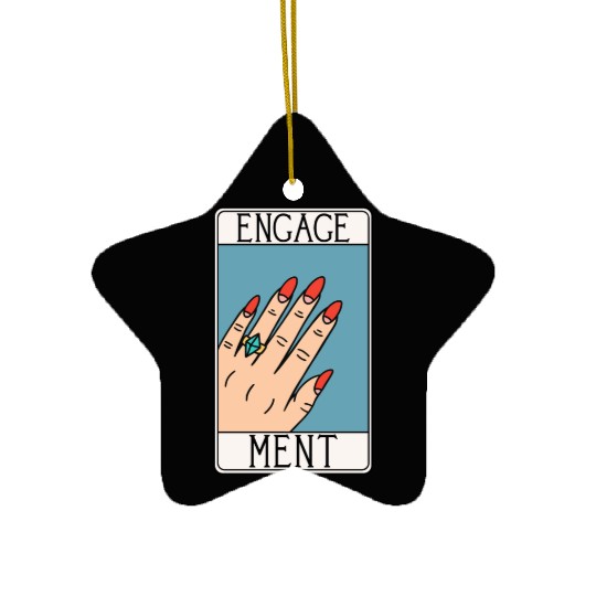 Engagement - Engaged Tarot Card - Wedding Proposal Ceramic Ornaments