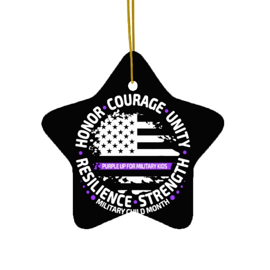 Purple Up for Military Kid Us Flag Cool Military Ceramic Ornaments