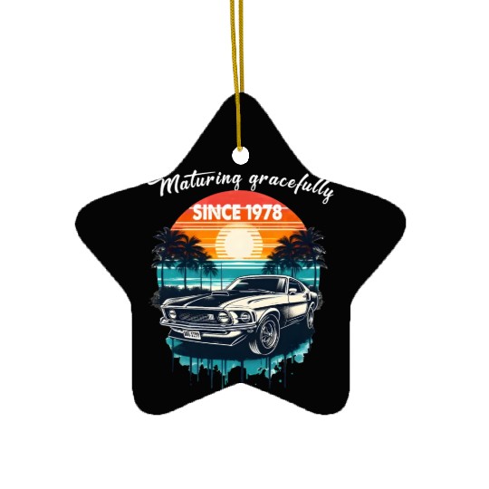 Maturing Gracefully Since 1978 Classic Car Ceramic Ornaments