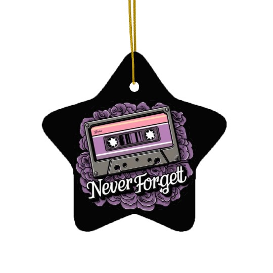 A cassette tape colored with roses 11 Ceramic Ornaments