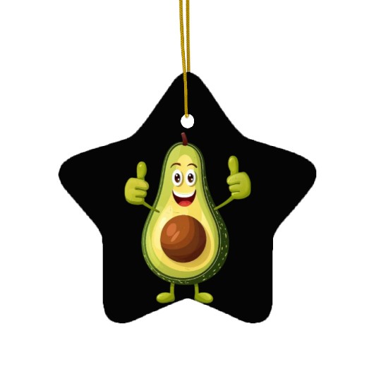 Avocado Thumbs Up Ceramic Ornaments