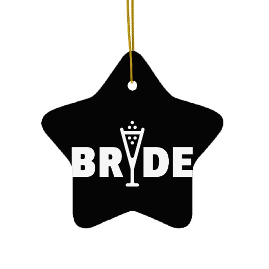 Bride Bubbly (Hen Night Bachelorette Party White) Ceramic Ornaments