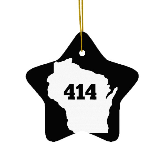 Wisconsin 414 Area Code Ceramic Ornaments