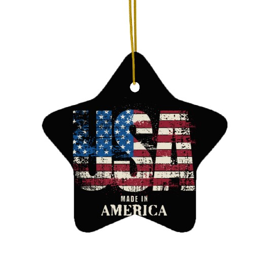 USA Made in America Ceramic Ornaments