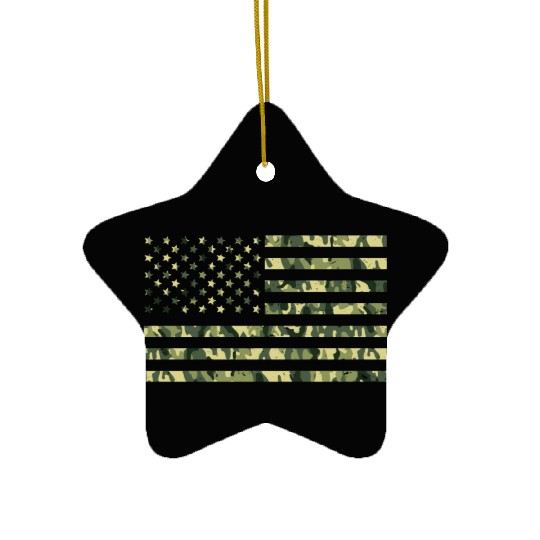 Camo American Flag USA Camouflage Men Boys Women Ceramic Ornaments