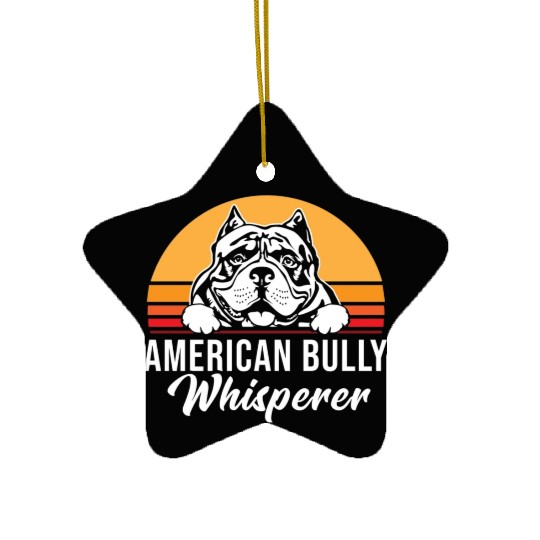 Live Love Bark Retro Vintage American Bully Funny Ceramic Ornaments