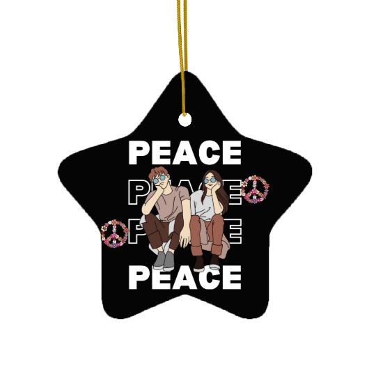 Peaceful Friends: Modern Graphic Ceramic Ornaments