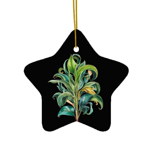 Watercolor Plant Hand Painted Ceramic Ornaments