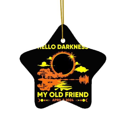 Hello Darkness My Old Friend - April 8th 2024 Ceramic Ornaments