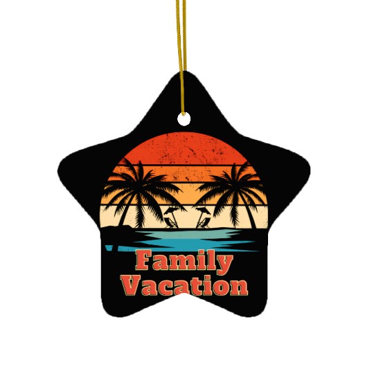 Family Vacation design Ceramic Ornaments