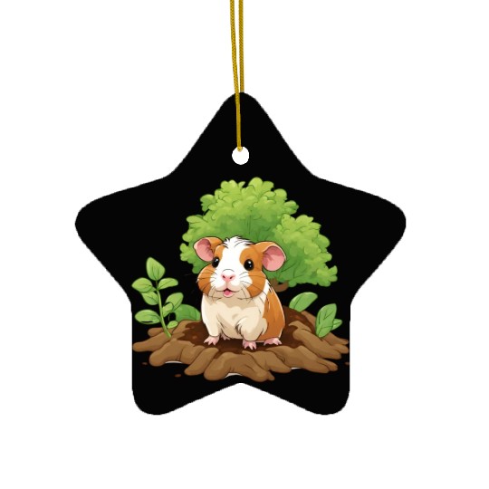 Earth Day Guinea Pig: Vibrant Eco-Friendly Design Ceramic Ornaments