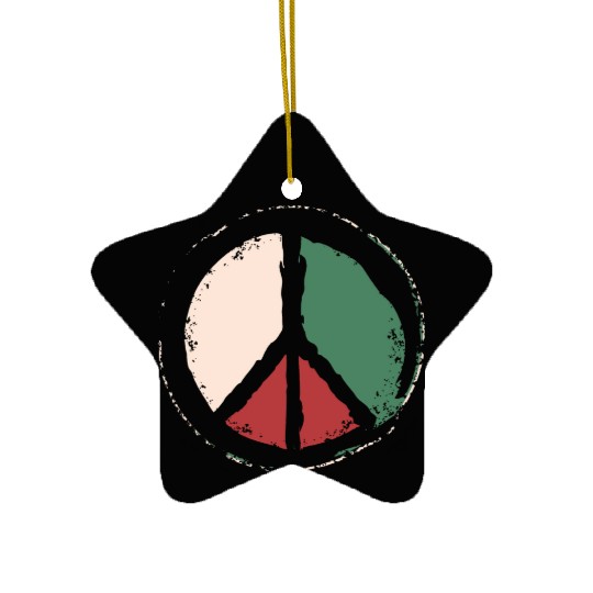 Free Palestine - Peace Symbol Ceramic Ornaments