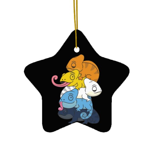 Aroace Flag Pride Lgbtq Chameleon Pile Ceramic Ornaments