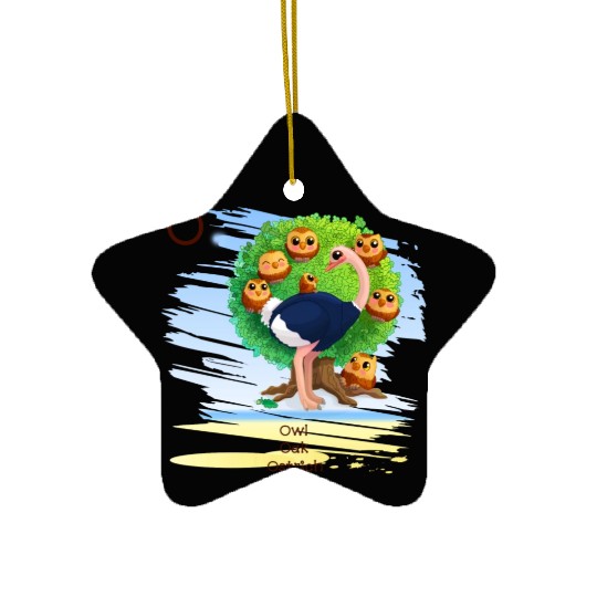 Unique Creative Cute O Alphabet Owl Oak Ostrich Ceramic Ornaments