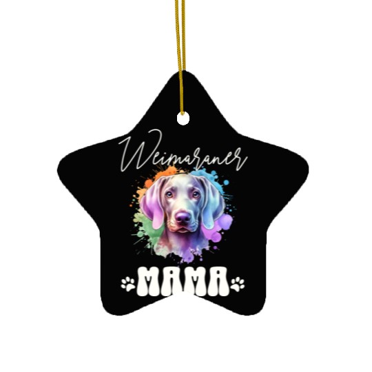 Weimaraner Mama Ceramic Ornaments