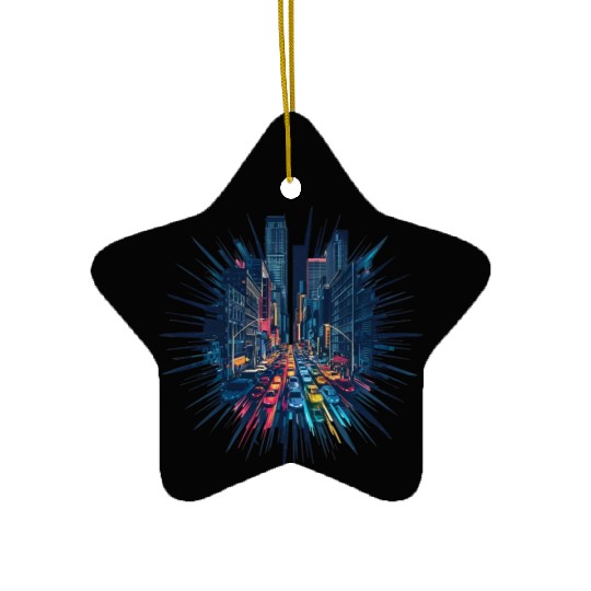 City Lights Symphony: Mystery and Thriller. Ceramic Ornaments