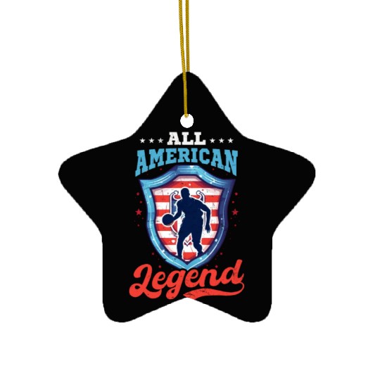 4th Of July Basketball All American Legend Ceramic Ornaments