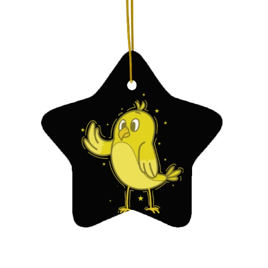 Canary waving Ceramic Ornaments