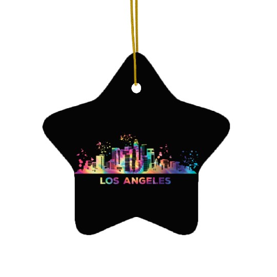 Angelenos Skyline Los Angeles Ceramic Ornaments
