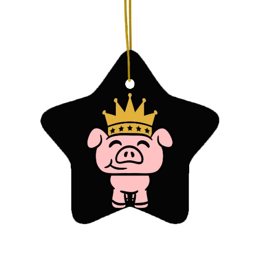 Pig King Queen Crown Prince Princess Piggy Piglet Ceramic Ornaments