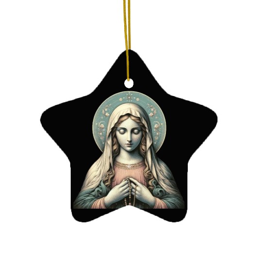 Serene Madonna ic Image Ceramic Ornaments