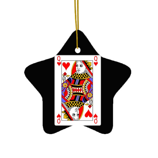 Queen of Hearts Playing Card Ceramic Ornaments