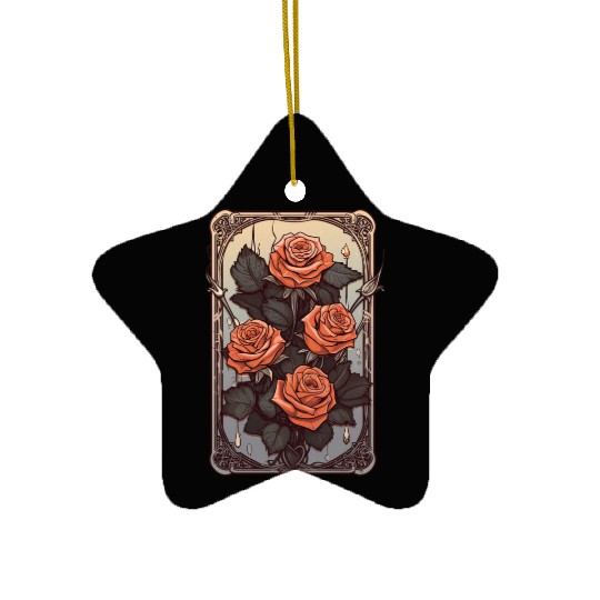 Rose Tarot Card Reader Astrology Occult Ceramic Ornaments