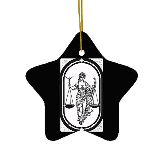 Themis Tarot Card Astrology Occult Mystical Ceramic Ornaments