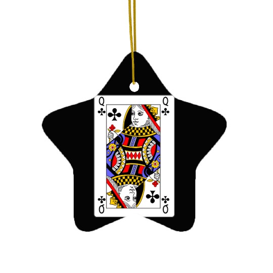 Queen of Clubs Playing Card Ceramic Ornaments